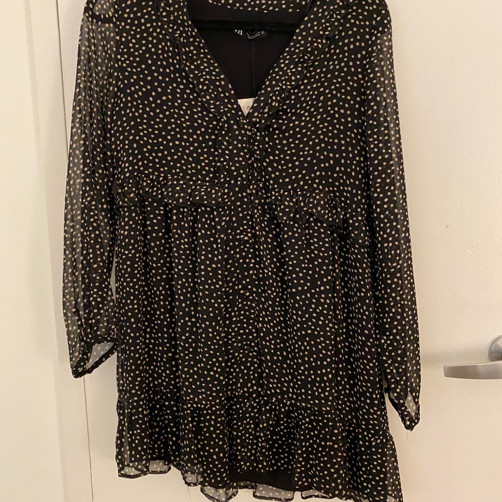 Zara polka dot mini dress NWT size sm